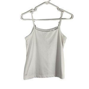 Collin Creek Womens White Spaghetti Strap Round Neck Pullover Tank Top Size XS